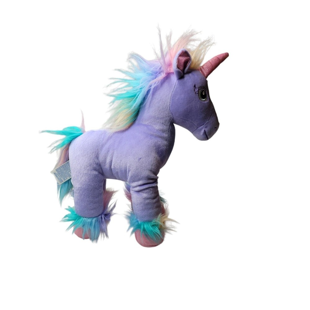 Build A Bear Enchanted Unicorn Purple w/ Rainbow Hair Fairy Friend 18" Plush